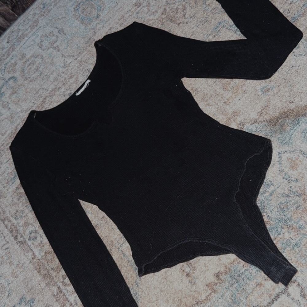 Elegant Black/Brown Long Sleeve Bodysuits